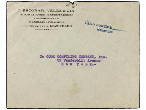 ¿ COLOMBIA. 1900-1930. Conjunto de 15 cartas con marcas NO H