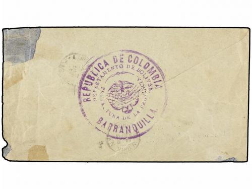 ✉ COLOMBIA. 1902. BARRANQUILLA a NEW YORK. 5 cts. castaño (2