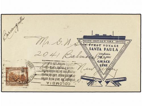 ✉ COLOMBIA. 1930-35. COMPAÑÍA MARÍTIMA "GRACE LINE" entre CO