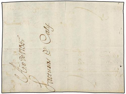 ✉ COLOMBIA. 1795 (28 Marzo). RECIBO del Porte del Correo de 