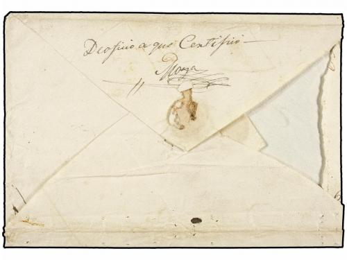 ✉ COLOMBIA. (1840 CA.). Sobre circulado a MEDELLÍN y reexped