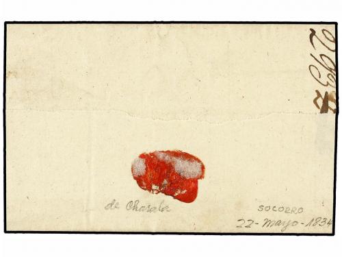 ✉ COLOMBIA. (1834 CA.). Envuelta circulada a BOGOTÁ. Marca R