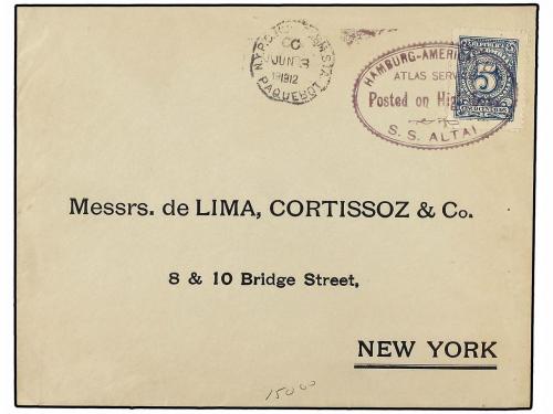 ✉ COLOMBIA. 1907-14. COMPAÑÍA H.A.P.A.G. HAMBURG-AMERIKA LIN