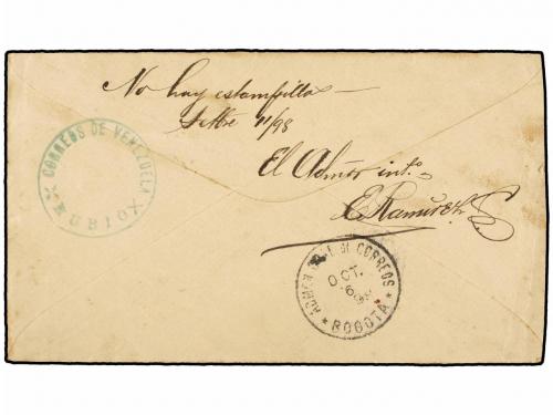 ✉ VENEZUELA. 1898. RUBIOX a BOGOTÁ. Al dorso manuscrito "No 