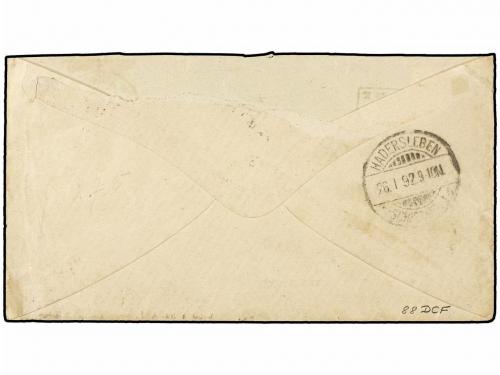 ✉ SURINAM. 1892. PARAMARIBO to GERMANY. 25 cents. grey cance