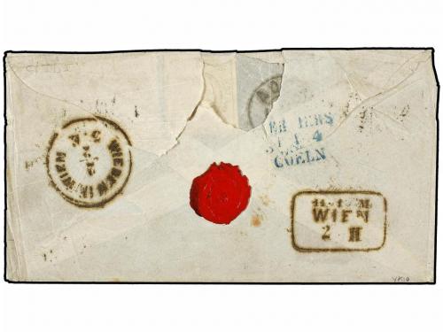 ✉ PORTUGAL. 1868. LISBOA a VIENA (Austria). 80 reis naranja 