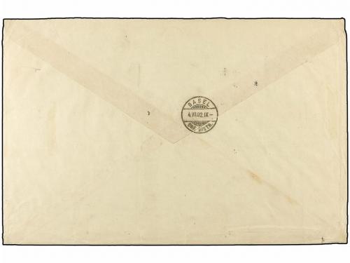 ✉ GUATEMALA. 1902. GUATEMALA a BASILEA (Suiza). 20 ctvos. ve