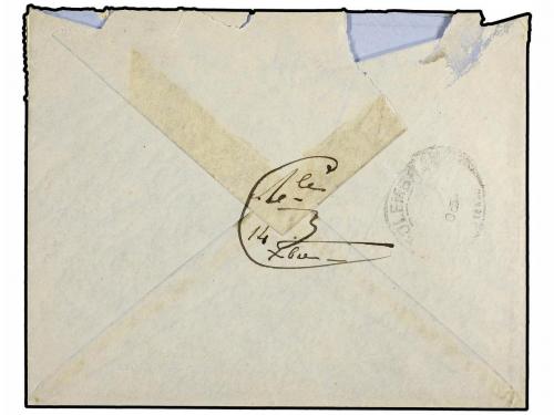 ✉ COLOMBIA. 1905. Circulada a FRANCIA. 5 ctvos. azul mat. oc