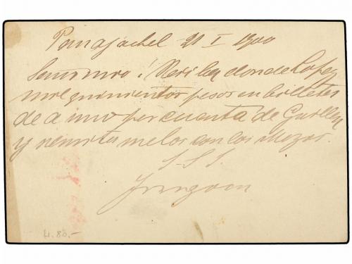 ✉ GUATEMALA. 1900. PANAJACHEL a S. LUCAS TOLIMAN. Entero Pos