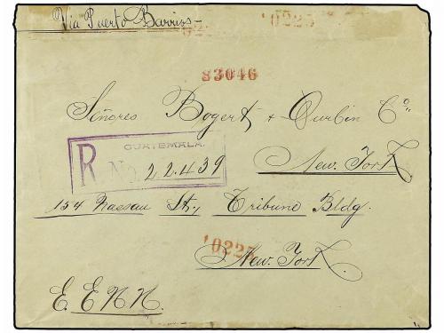 ✉ GUATEMALA. Sc. 97 (10), 49, 50. 1900. GUATEMALA a NEW YORK