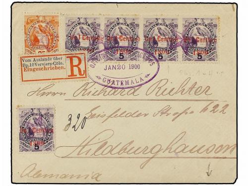 ✉ GUATEMALA. Sc. 97 (10), 50. 1900. GUATEMALA a ALEMANIA. 1 
