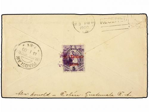 ✉ GUATEMALA. 1899. PANZOS a ALEMANIA. Entero Postal de 6 ctv