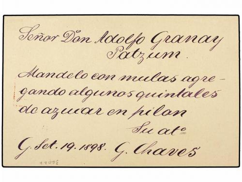 ✉ GUATEMALA. Sc. 57, 82, 87, 95. 1898. GUATEMALA a PATZUM. E