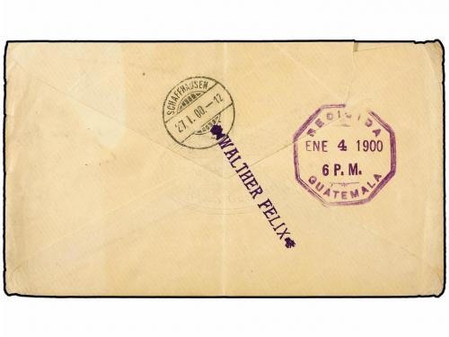 ✉ GUATEMALA. 1900. Entero Postal de 10 ctvos. circulado a SU