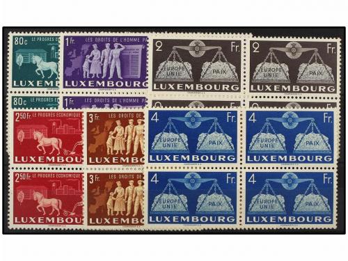 ** LUXEMBURGO. Yv. 443/48. 1951. Block of four, never hinged