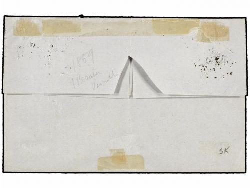 ¿ PERU. 1859. TRUJILLO a LIMA. 1 peseta rojo, grandes márgen