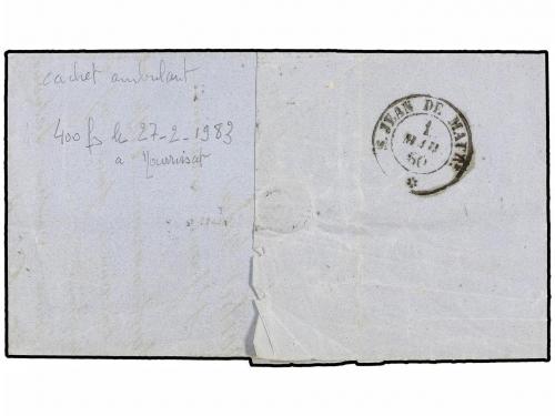 ✉ ITALIA. 1860. SAVOIA. CHAMBERY a FRANCIA. Marca lineal en 