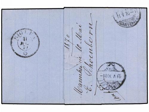 ✉ ALEMANIA ANTIGUOS ESTADOS: BADEN. 1870. MANNHEIM to BIGLEN