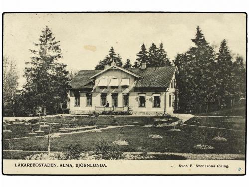 ✉ SUECIA. 1908. BJORNLUNDA to SWITZERLAND. 5 ore green, taxe