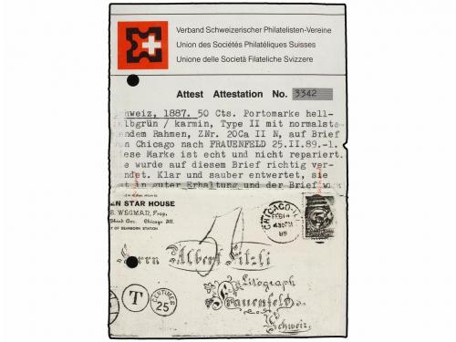✉ ESTADOS UNIDOS. Sc. 216. 1889. CHICAGO to SWITZERLAND. 5 c
