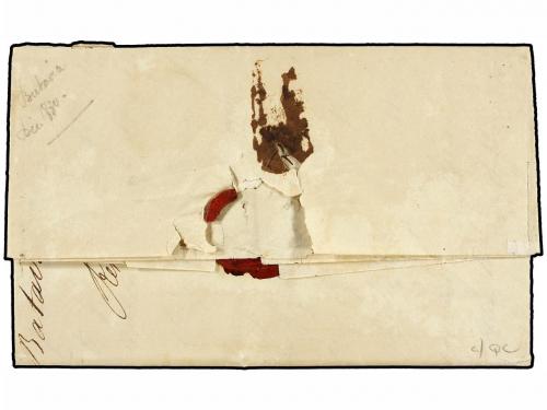 ✉ INDIA HOLANDESA. 1834. BATAVIA a FRANCIA. Carta desinfecta