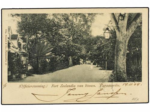 ✉ SURINAM. 1904. PARAMARIBO a AUSTRIA. Tarjeta postal con fr