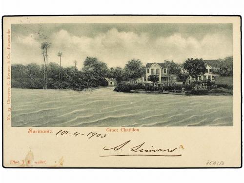 ✉ SURINAM. 1903. PANAMARIBO a FRANCIA. 2 1/2 cts. rojo, marc