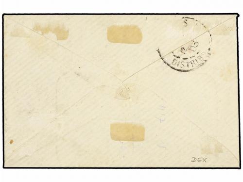 ✉ SURINAM. 1903. PARAMARIBO a FRANCIA. 1/2 cent. lila (3) y 