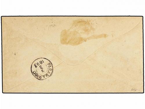 ✉ HOLANDA. 1893. GRAVENHAGE a SURINAM.Entero Postal de 12 1/