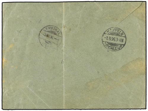 ✉ ALEMANIA. 1896. WURZBURG to KAPPELN. 10 pf. red redirected