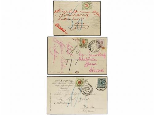 ✉ ITALIA. 1907-38. 7 covers and card with swiss postage due 