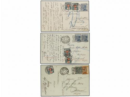 ✉ ITALIA. 1921-23. 6 covers and cards with swiss postage due