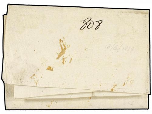 ✉ ARGENTINA. 1819 (18-Junio). TUCUMAN a BUENOS AIRES. Marca 