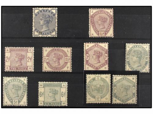 * GRAN BRETAÑA. Sg. 187/196. 1883. COMPLETE SET. Fresh colou