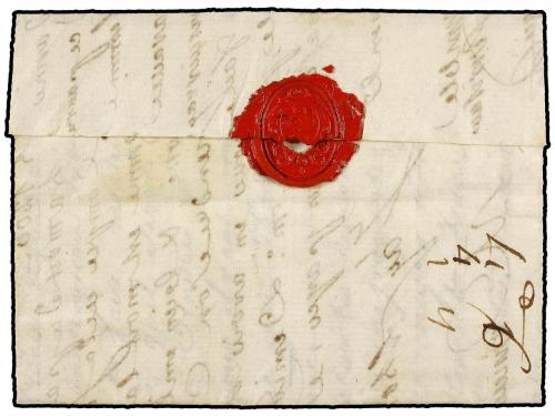 ✉ HAITI. 1785 (10-Julio). LES CAYES a DINAN (Francia). Marca