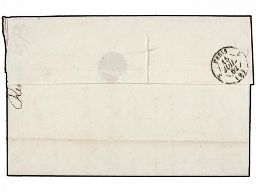 ✉ GUAYANA FRANCESA. 1862. CAYENNE a PARIS. Fechador CAYENNE/