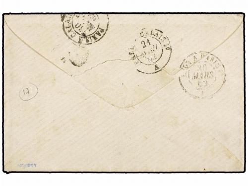 ✉ GABON. 1862 (29-Marzo). MONTPELLIER a STATION NAVAL DE COT