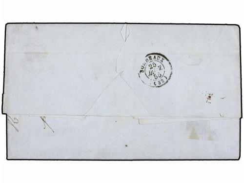 ✉ SENEGAL. 1854 (12-Dic.). ST. LOUIS a BORDEAUX. Marca circu