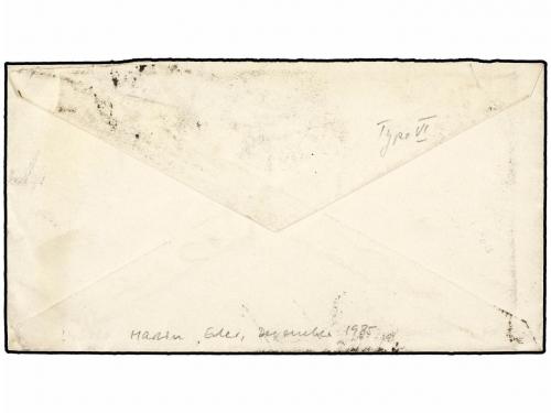 ✉ PERU. Yv. 59, 79. 1885. LIMA a PARIS. 1 ctvo. naranja con 