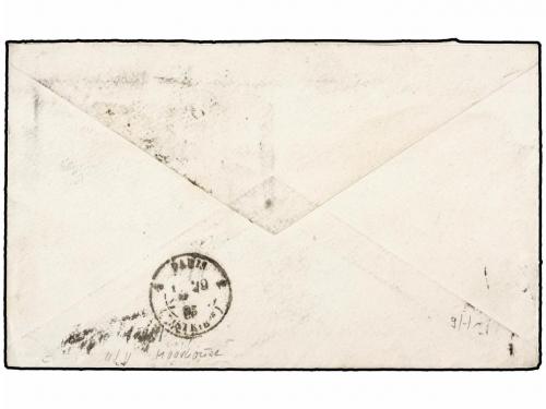 ✉ PERU. Yv. 59(2), 79(2). 1885. LIMA a PARIS. 1 ctvo. naranj