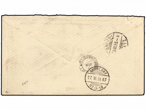 ✉ COLOMBIA. 1890. BOGOTA a DAVOS (Suiza). 5 cts. azul (2), f