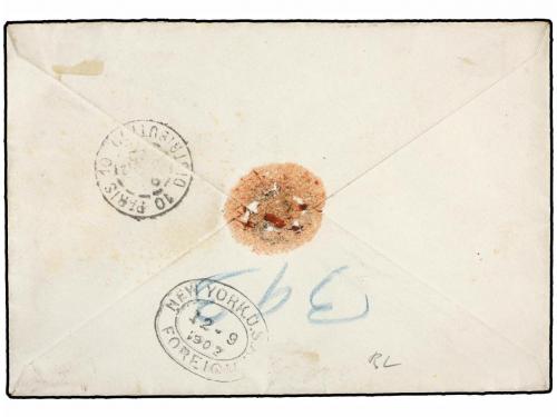 ✉ PANAMA. 1902. PANAMA a PARIS. 20 cts. azul gris. Carta cer