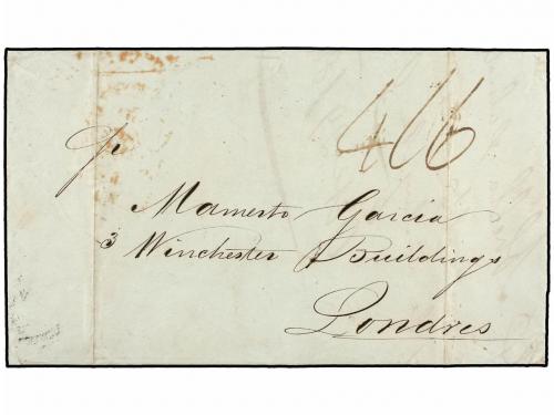 ✉ COLOMBIA. 1846. SANTA MARTA to LONDON. With clear SANTA-MA