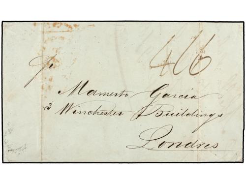 ✉ COLOMBIA. 1846. SANTA MARTA to LONDON. With clear SANTA-MA