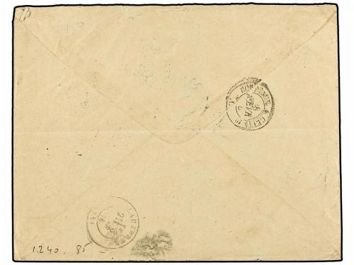 ✉ FRANCIA. Yv. 38,54. 1876. PARIS a LAUZERTE. 10 cts. castañ