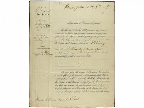 ¿ FRANCIA. Yv. 4. 1851. PARIS a YURA. 25 cts. azul. FRAUDE A