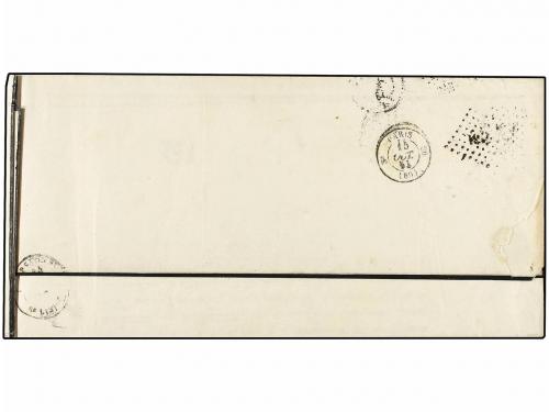 ✉ FRANCIA. Yv. 9. 1855. TREVOUX a PARIS. 10 cts. bistre gran