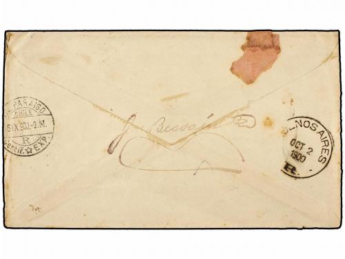 ✉ CHILE. 1900. SANTIAGO a AREGUA (Paraguay). Entero Postal d