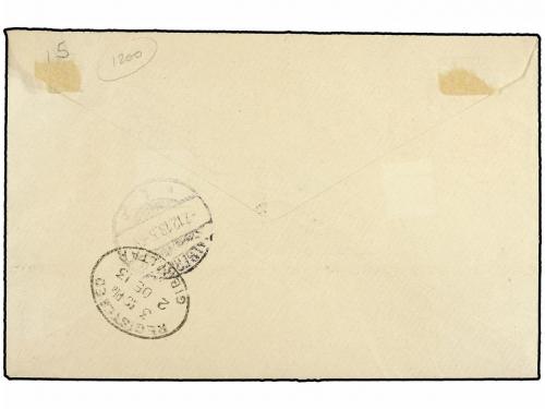 ¿ GIBRALTAR. 1913. GIBRALTAR to GERMANY. 4 sh. olive and red