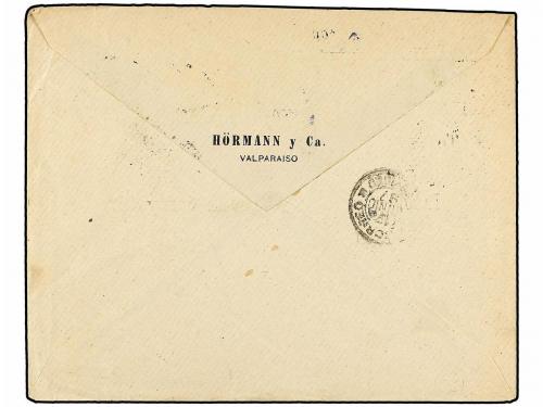 ✉ CHILE. 1897. VALPARAÍSO a FRAY BENTOS (Uruguay). 10 ctvos.